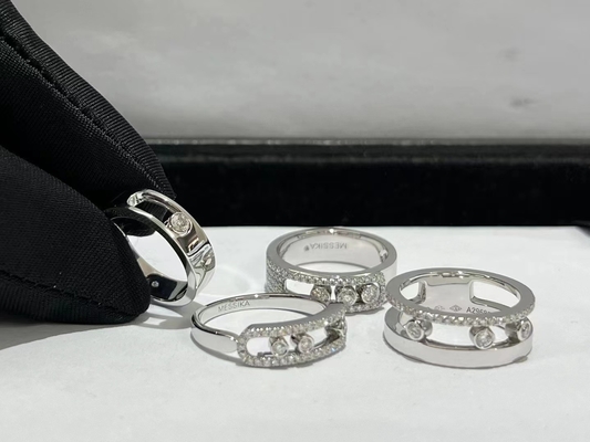 AU750 Gold ring solid gold jewelry make designer gold jewelry diamond gold ring diamond ring in white gold