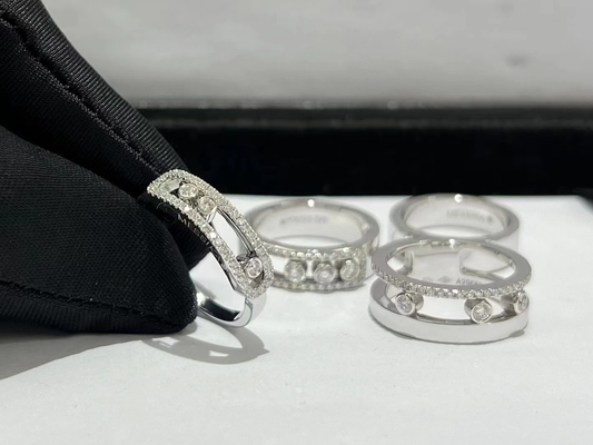 AU750 Gold ring solid gold jewelry make designer gold jewelry diamond gold ring diamond ring in white gold