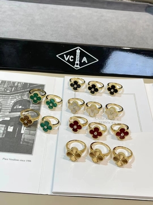 Luxury Van Cleef Jewelry 18k Gold Ring For Weddings Customized OEM ODM