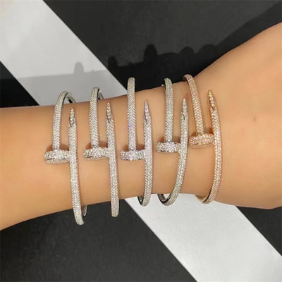 Ювелирные изделия роскошное Brand как раз браслет ногтя подняли диамант Ref N6702117 золота реальный