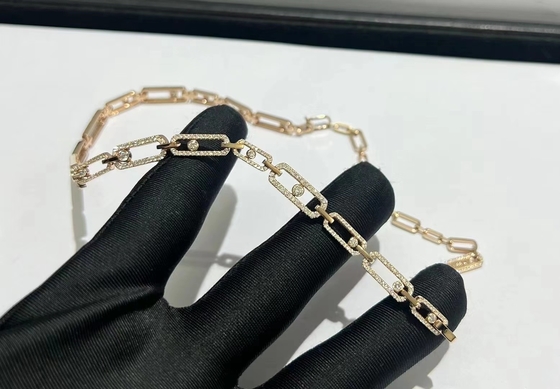 Китайская ювелирная фабрика 18k желтого золота бриллиантовое ожерелье AU750 Золото ювелирные изделия высокой марки