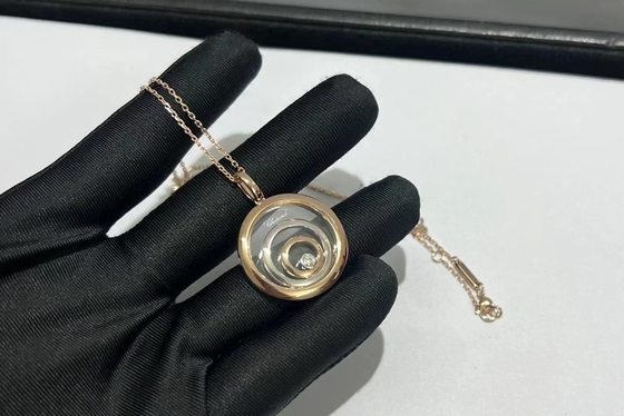 Золото ожерелья 18K Rose&White духа Chopard счастливое Diamands с диамантами одним