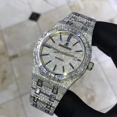 DE Moissanite Vvs Icebox Бриллиантовые часы мужские ювелирные изделия